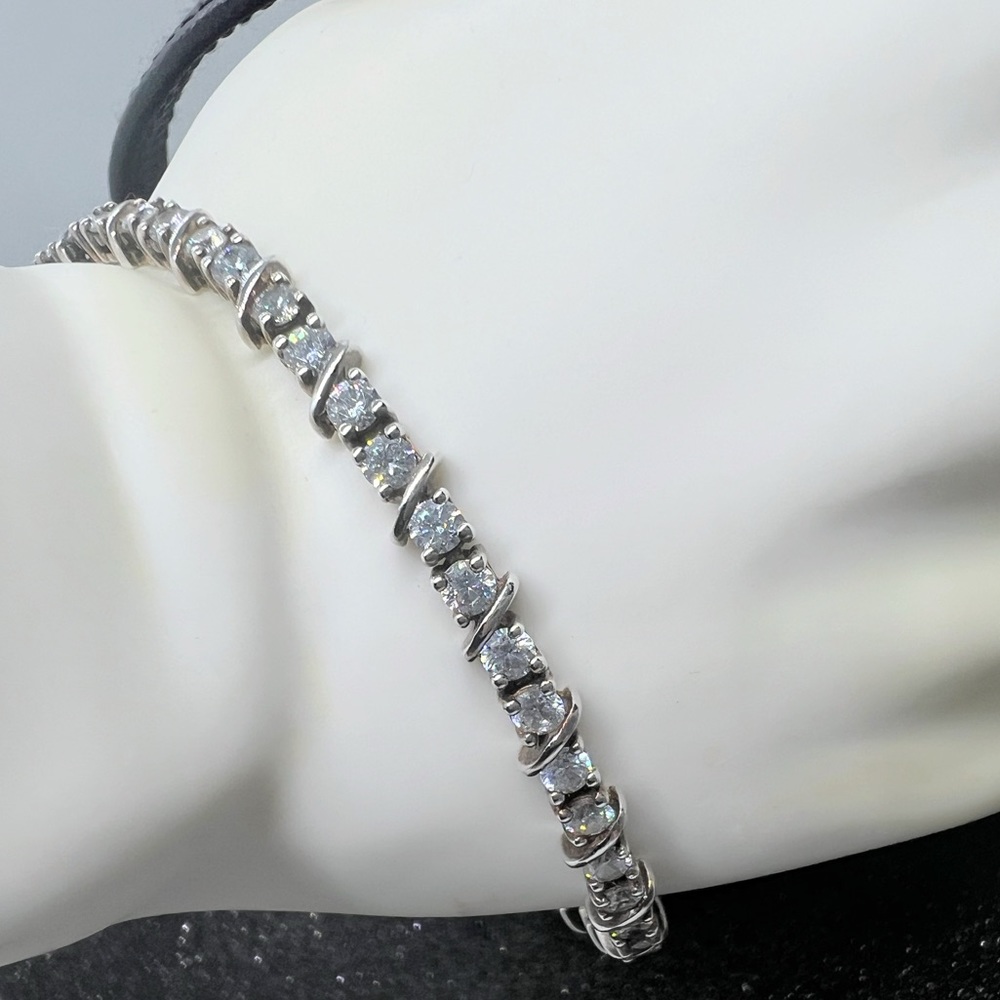 925 Sterling DQ CZ Tennis Bracelet